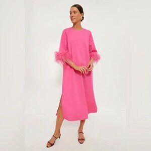 TUCKERNUCK Hot Pink Feather Jamie Midi Dress